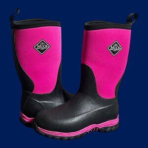 Muck Boot Company Kids Size 3 Pink Black Waterproof Neoprene Boots
